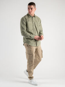 ONLY&SONS Camicia in velluto stondata con tasche frontali SALP 22024716 Seagrass5