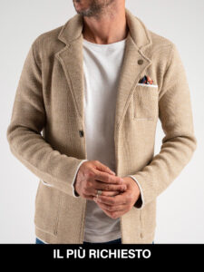 V2 Giacca in maglia misto lana lavorata multicolor con pochette GUPPQT Panna:Cammello richiesto