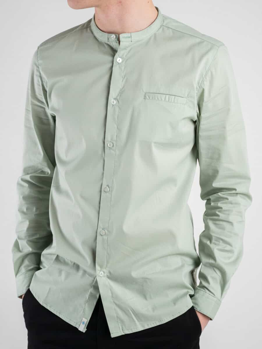 ALTATENSIONE Camicia leggera in mussola con collo coreana e taschino 3171 SPORT Menta