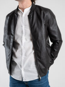 BERNA Camicia in cotone microlavorato con collo a coreana 230153 Bianca