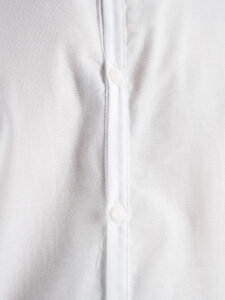 BERNA Camicia in cotone microlavorato con collo a coreana 230153 Bianca (4)