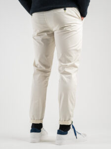 BERNA Pantalone chinos slim PE Panna (3)