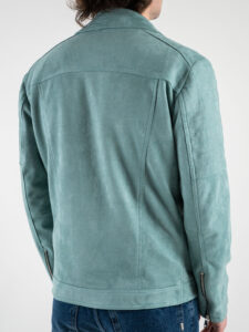 BL11 Chiodo leggero in ecocamoscio AMORGOS Azzurro (2)