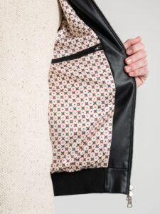 GIANNI LUPO Bomber in ecopelle con polsini e collo in maglia GL9731L Nero (2)