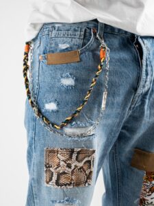 GIANNI LUPO Jeans con rotture e pacth animalier GL6161Q denim8