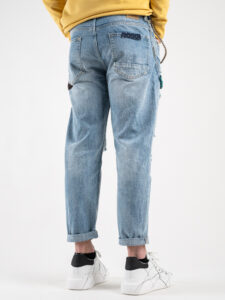 GIANNI LUPO Jeans con rotture e toppe con catenella removibile GL6153Q Azzurro4