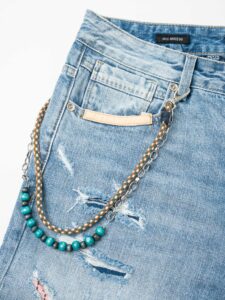 GIANNI LUPO Jeans con rotture e toppe con catenella removibile GL6153Q Azzurro7