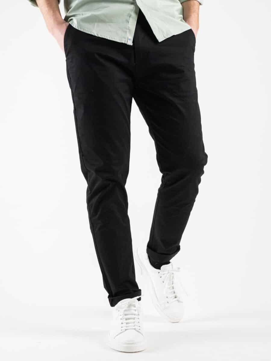 GIANNI LUPO Pantalone chinos leggero tinta unita P/E GL014B Nero