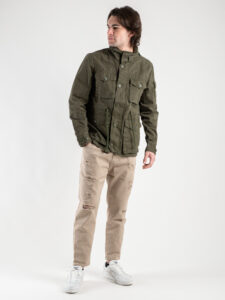 Giacchetta leggera stile militare con tasconi frontali BG0115 VERDE10