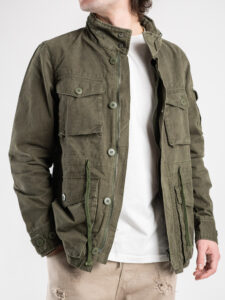 Giacchetta leggera stile militare con tasconi frontali BG0115 VERDE13