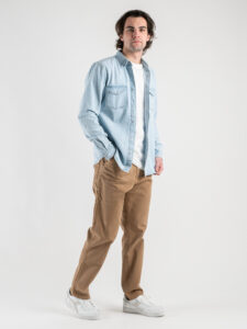 ONLY&SONS Camicia di jeans con tasche frontali BANE 22023247 Light Blue Denim (2)