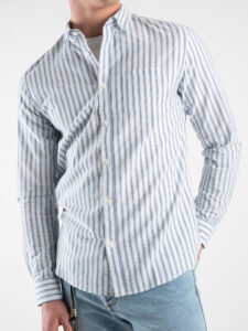 ONLY&SONS Camicia in cotone rigata con taschino frontale ALVARO 22023977 Dress BluesWhite (5)