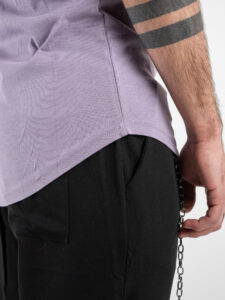 ONLY&SONS T-shirt in cotone con fondo stondato MATT 22002973 Purple Ash1