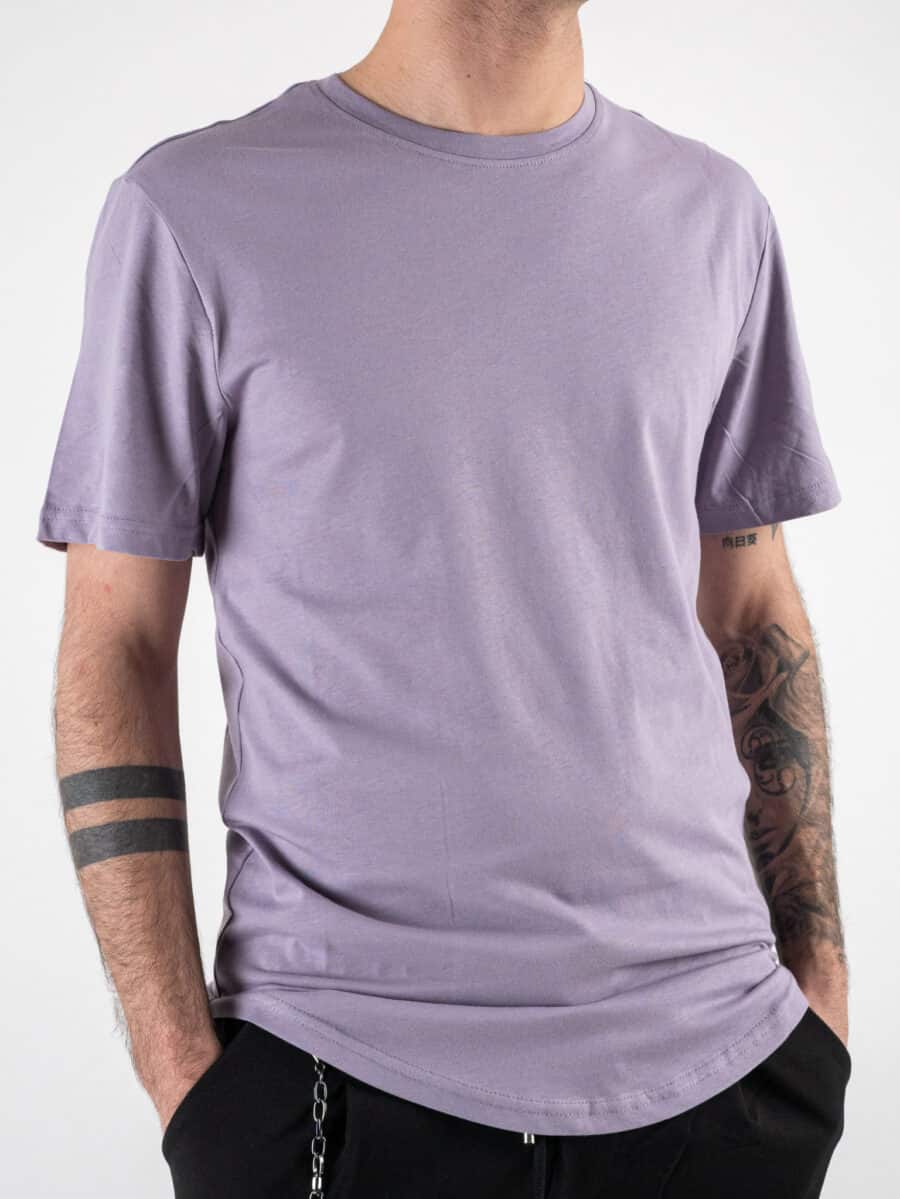 ONLY&SONS T-shirt in cotone con fondo stondato MATT 22002973 Purple Ash