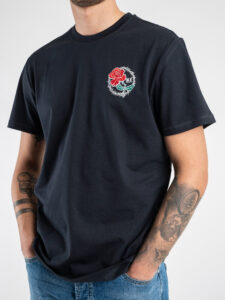 ONLY&SONS T-shirt in cotone con stampa rosa HARDY 22024834 Dark Navy1