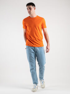 OVER-D T-shirt morbida tinta unita in cotone OM115TS:T02 Arancio4