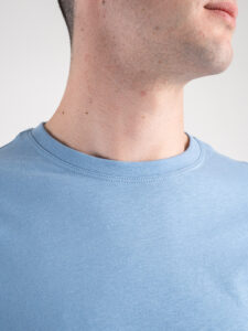 OVER-D T-shirt morbida tinta unita in cotone OM115TS:T02 Azzurro2