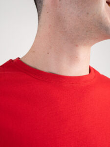 OVER-D T-shirt morbida tinta unita in cotone OM115TS:T02 Rosso2