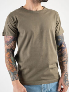 OVER-D T-shirt morbida tinta unita in cotone OM115TS:T02 Verde Scuro1