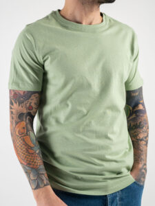 OVER-D T-shirt morbida tinta unita in cotone OM115TS:T02 Verde chiaro3