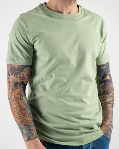 OVER D T shirt morbida tinta unita in cotone OM115TST02 Verde chiaro3 Best Seller