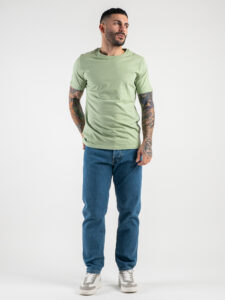 OVER-D T-shirt morbida tinta unita in cotone OM115TS:T02 Verde chiaro4