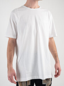 OVER-D T-shirt tg.unica over tinta unita in cotone T04 Bianca1
