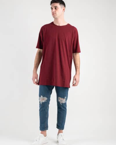 OVER D T shirt tg.unica over tinta unita in cotone T04 Bordeaux1 OVER-D OVER-D T-shirt tg.unica over tinta unita in cotone T04 Bordeaux