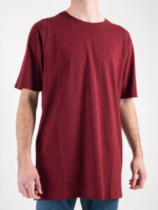 OVER-D T-shirt tg.unica over tinta unita in cotone T04 Bordeaux2