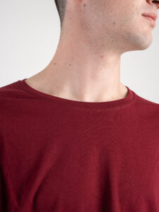 OVER-D T-shirt tg.unica over tinta unita in cotone T04 Bordeaux3