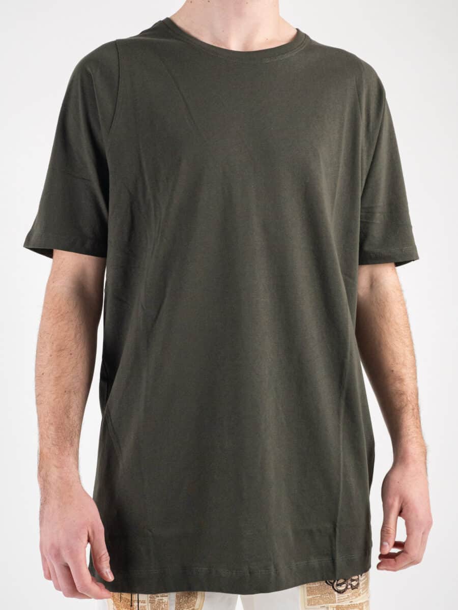 OVER-D T-shirt tg.unica over tinta unita in cotone T04 Verde Militare