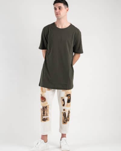 OVER D T shirt tg.unica over tinta unita in cotone T04 Verde Militare2 OVER-D OVER-D T-shirt tg.unica over tinta unita in cotone T04 Verde Militare