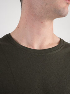 OVER-D T-shirt tg.unica over tinta unita in cotone T04 Verde Militare3