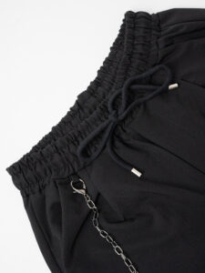 Pantalaccio morbido in poliviscosa con coulisse 22PU03 Nero1