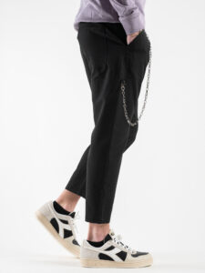 Pantalaccio morbido in poliviscosa con coulisse 22PU03 Nero5