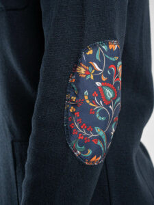 V2 Giacca in maglia leggera con pochette,tasche frontali e toppe GUTT blu6