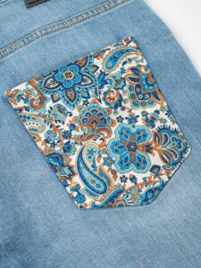 V2 Jeans azzurro slim,tasca posteriore con stampa MARMO Denim5