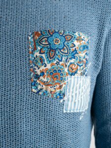 V2 Maglione leggero 3d Tweed con taschino PATCHWORK Jeans3