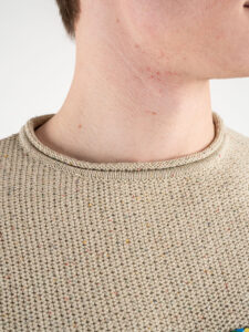 V2 Maglione leggero 3d Tweed con taschino PATCHWORK Sabbia2