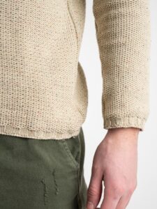 V2 Maglione leggero 3d Tweed con taschino PATCHWORK Sabbia5