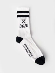 BERNA Calze in spugna unisex tg. unica con logo frontale Bianche-Nere