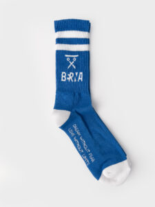 BERNA Calze in spugna unisex tg. unica con logo frontale Blu-Bianche