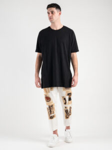 BERNA Pantalone con patch giornale 210195 Latte11