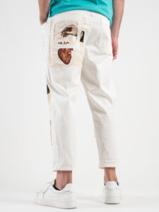 BERNA Pantalone con patch giornale 210195 Latte7
