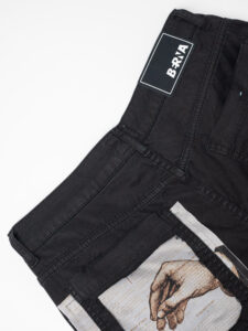 BERNA Pantalone con patch giornale 210195 Nero1