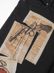 BERNA Pantalone con patch giornale 210195 Nero4