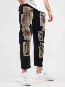 BERNA Pantalone con patch giornale 210195 Nero5
