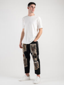 BERNA Pantalone con patch giornale 210195 Nero6