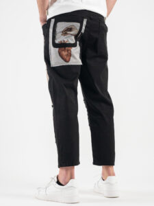 BERNA Pantalone con patch giornale 210195 Nero7
