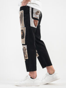 BERNA Pantalone con patch giornale 210195 Nero8